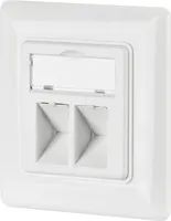 M-CAB Netzwerkdose 2-fach für Keystones Weiss RAL 9003