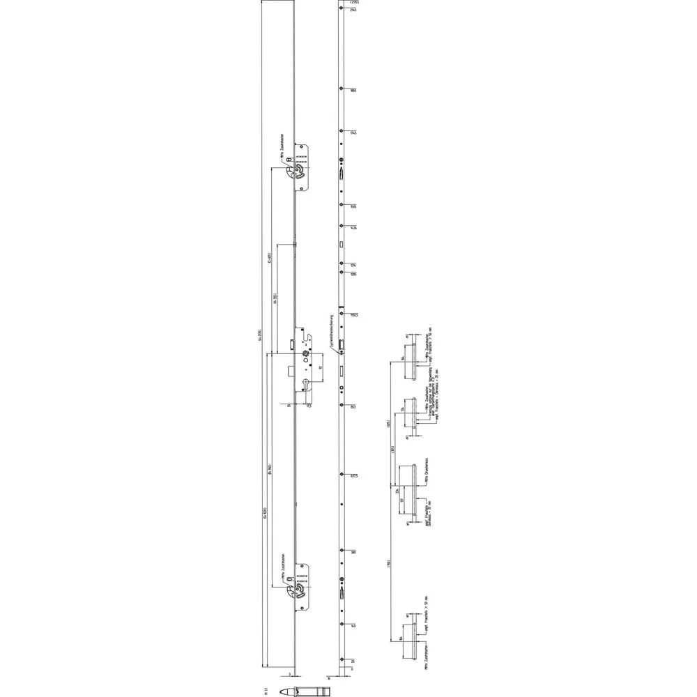 KFV Mehrfachverriegelungsschloss BS 2600 F16 B298, DM 65, Stulp 16mm, verzinkt