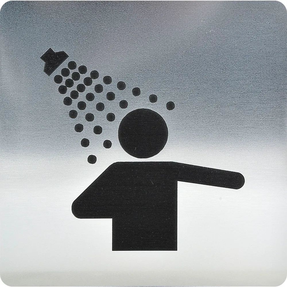 Schachermayer VVP WC Symbol Duschraum selbstklebend, 100 x 100 mm, Kunststoff Edelstahl-Effekt