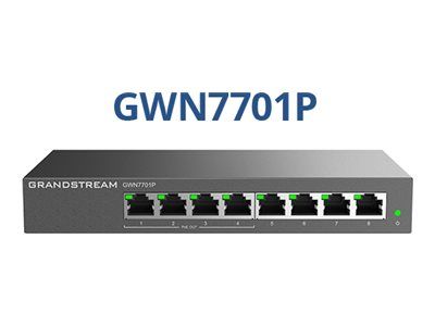 Grandstream GWN7700 Series GWN7701P - Switch - unmanaged - 8 x 10/100/1000 (4 PoE)