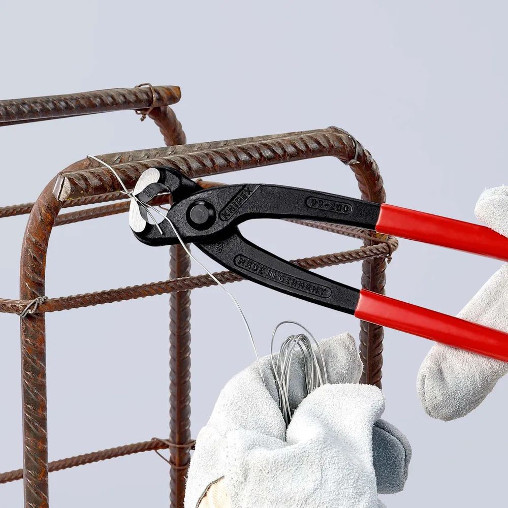KNIPEX Monierzange (Rabitz- oder Flechterzange) mit Kunststoff überzogen schwarz atramentiert 280 mm