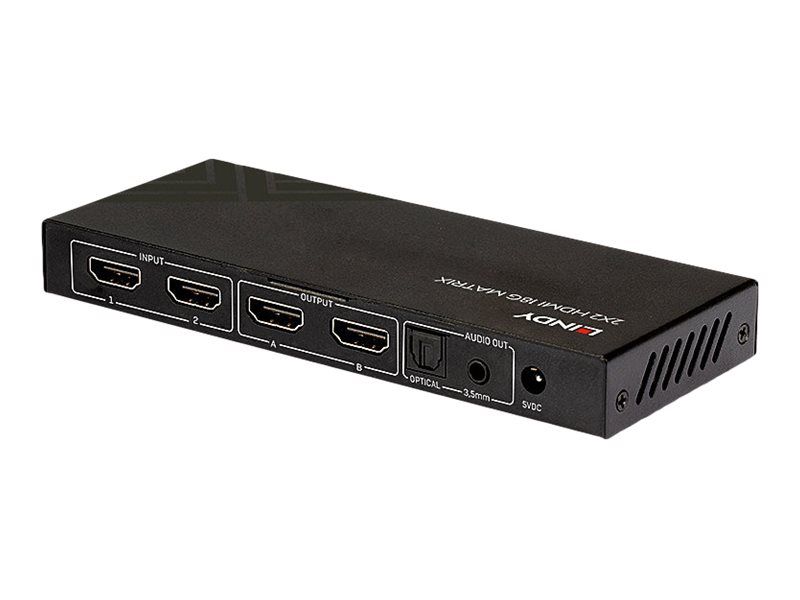 Lindy 2x2 HDMI 18G Matrix - Video/Audio-Schalter