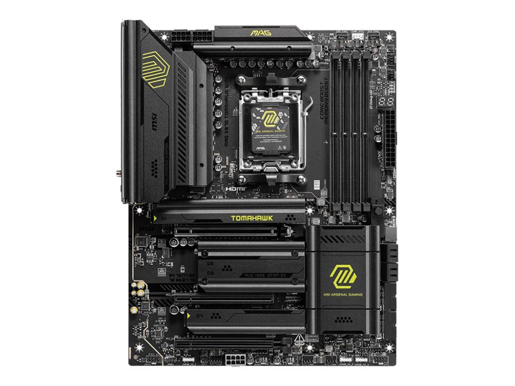 MSI MAG X870 TOMAHAWK WIFI - Motherboard - ATX - Socket AM5 - AMD X870 Chipsatz - USB 3.2 Gen 2, USB4, USB-C 3.2 Gen 2x2, USB 3.2 Gen 1 - 5 Gigabit Ethernet, Wi-Fi 7 - Onboard-Grafik (CPU erforderlich)
