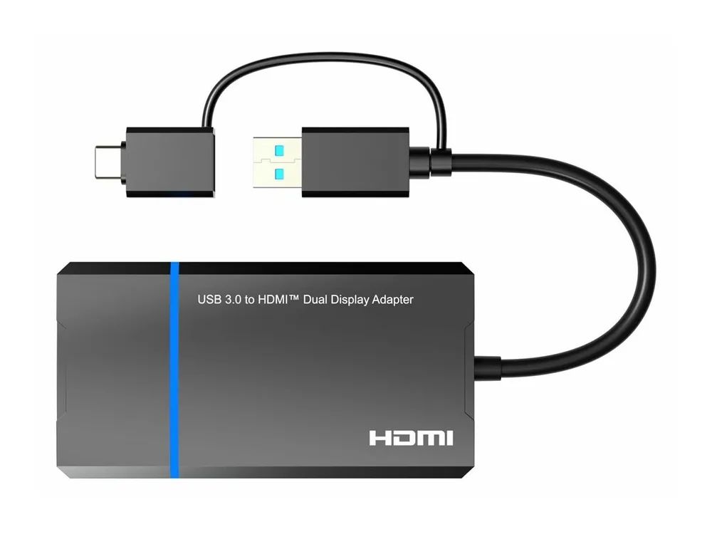 MicroConnect USB-C or USB A 2in1 to HDMI 2x splitter with one click - Digital/Daten - Digital/Display/Video