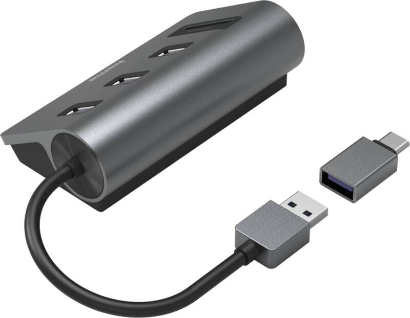 Hama 200140 USB-Hub/Kartenleser, 5 Ports