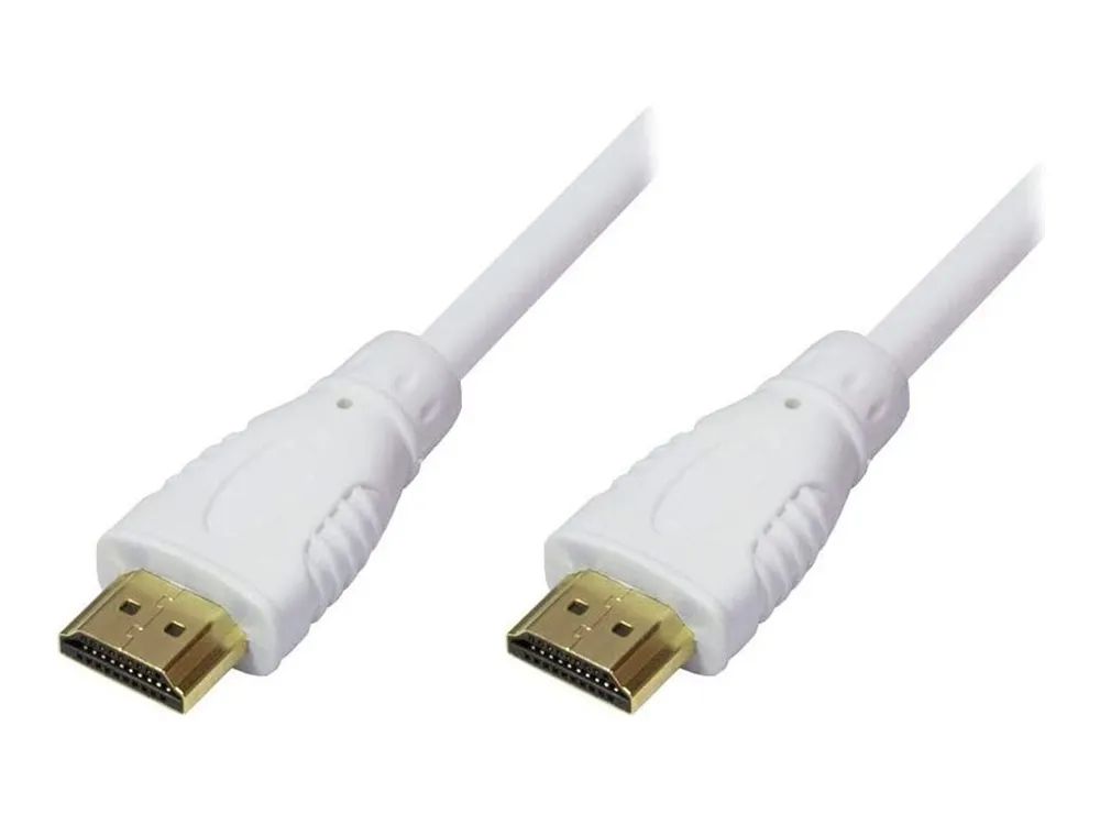 Techly Highspeed - HDMI-Kabel mit Ethernet - HDMI männlich zu HDMI männlich - 5 m - weiß - bi-direktional, unterstützt 4K 24 Hz (4096 x 2160)
