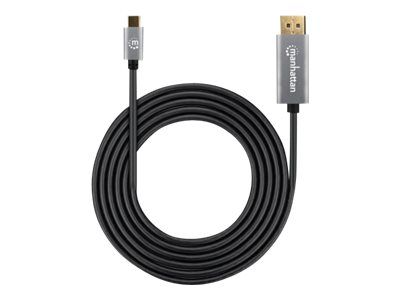 Manhattan USB-C to DisplayPort 1.4 Cable, 8K@60Hz, 2m, Male to Male, Black, Three Year Warranty, Polybag - DisplayPort-Kabel - 24 pin USB-C (M)
