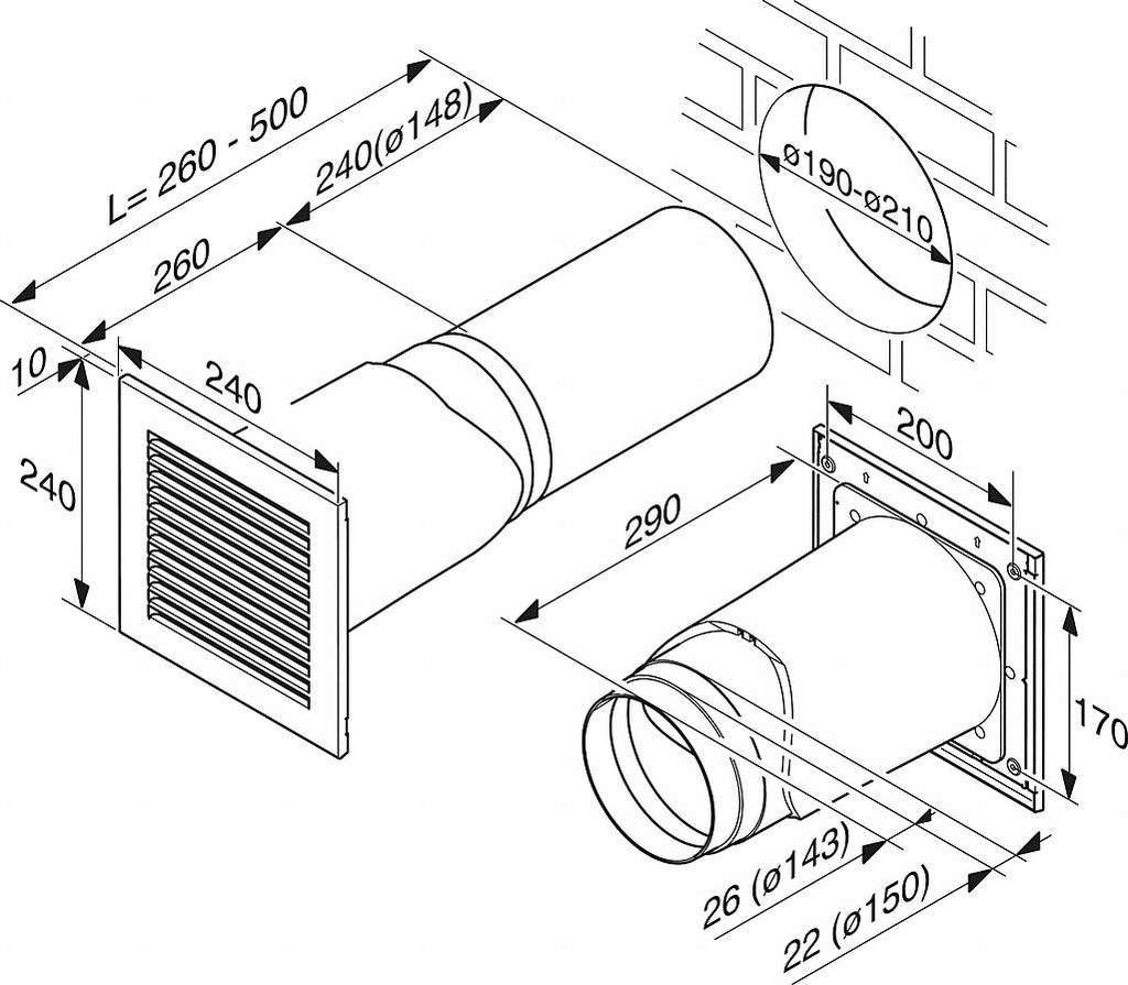 Miele DMK 150-1 Mauerkasten