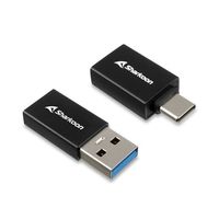 Sharkoon OfficePal USB-C Adapter - USB 3.2 Gen 1 (3.1 Gen 1) - USB Typ-C - Schwarz - Männlich/Weiblich - Gerade - Gerade - 5 Gbit/s