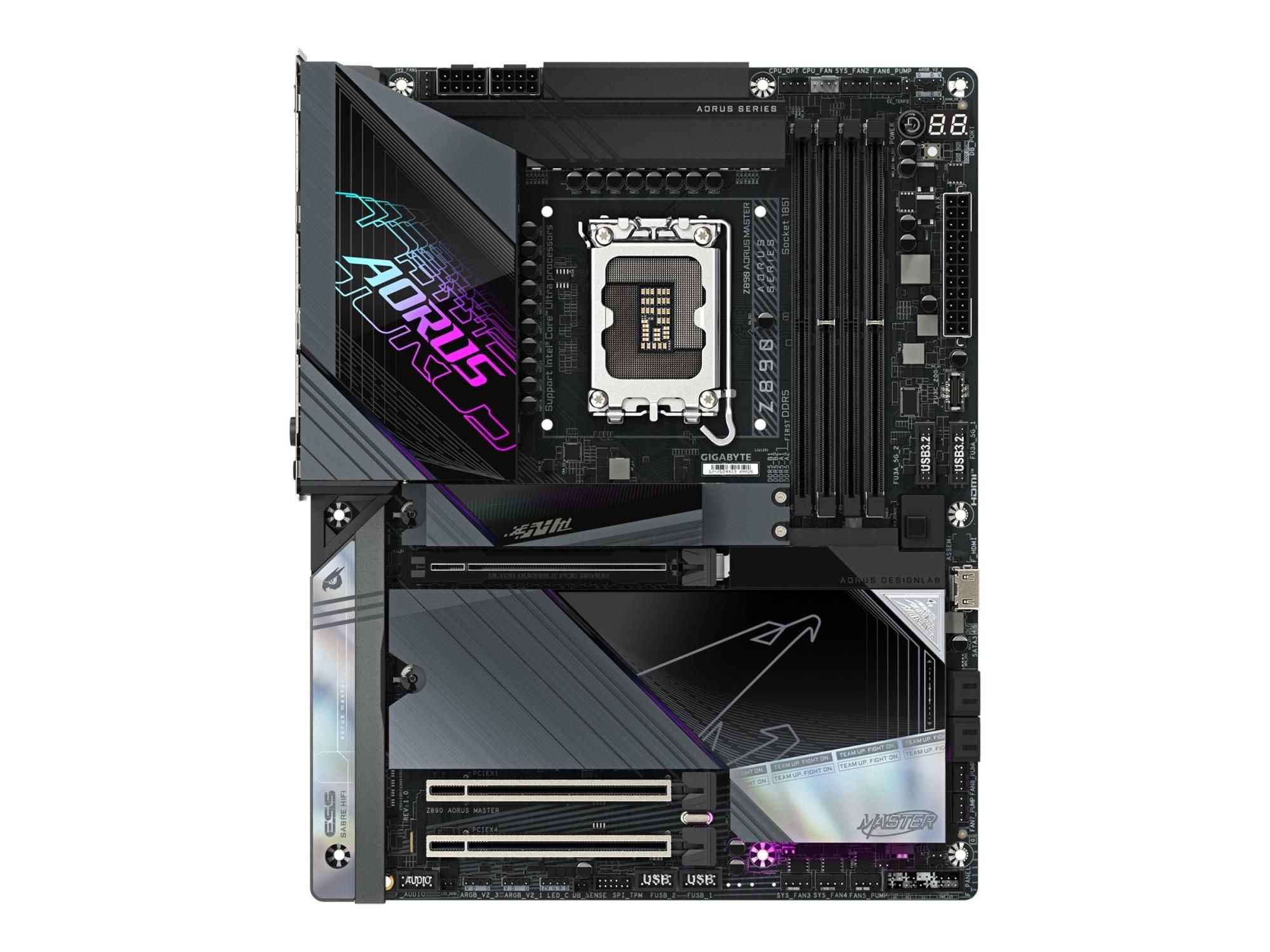 Gigabyte AORUS Z890 MASTER - Motherboard - ATX - LGA1851-Sockel - Z890 Chipsatz - USB-C 3.2 Gen 2x2, USB 3.2 Gen 1, USB 3.2 Gen 2, USB4 - 10 Gigabit LAN, Bluetooth, Wi-Fi 7 - Onboard-Grafik (CPU erforderlich)