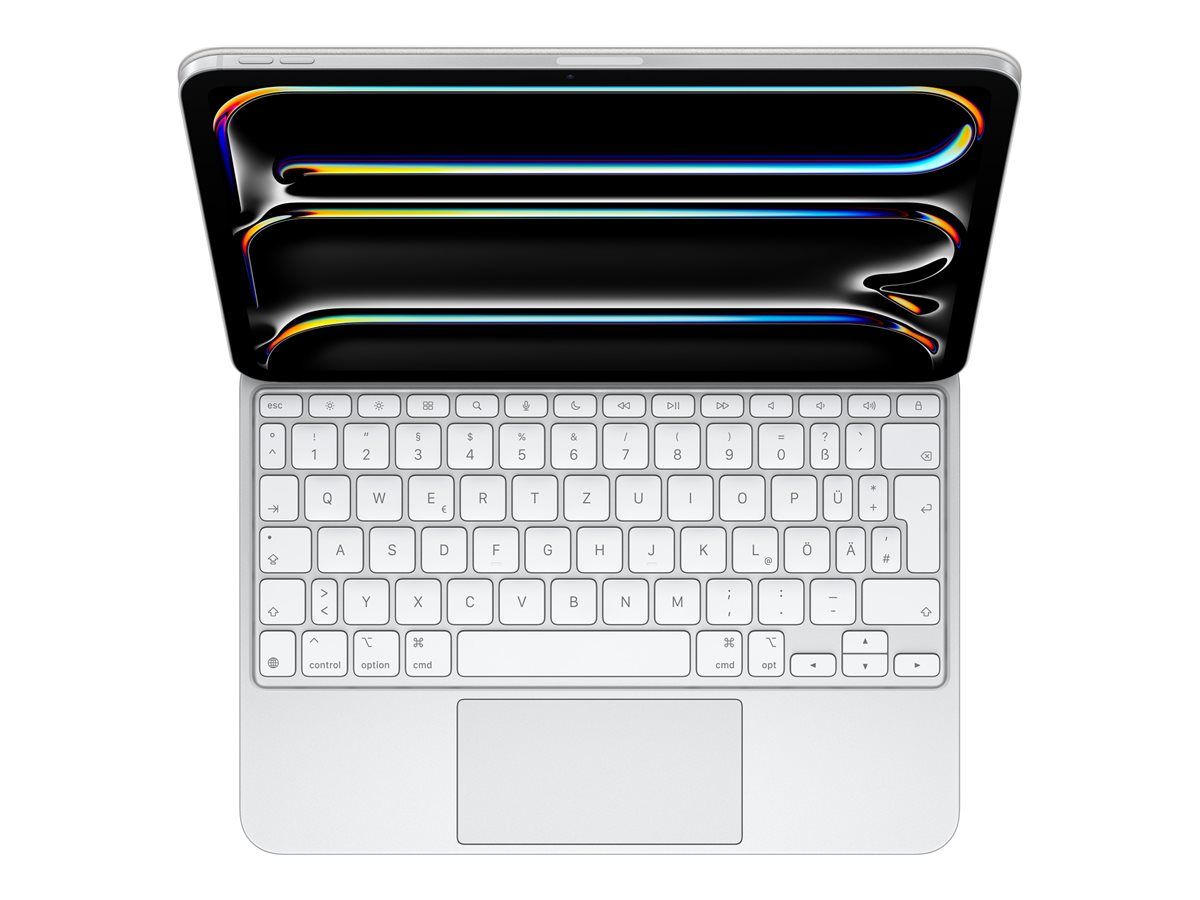 Apple Magic Keyboard - Tastatur und Foliohülle - mit Trackpad - hinterleuchtet - Apple Smart connector - QWERTZ - Deutsch - weiß - für 11-inch iPad Pro (M4)