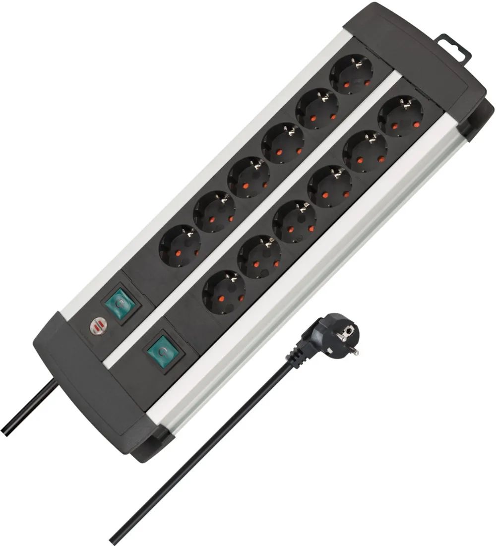 Brennenstuhl Premium-Duo-ALU-Line 2x6fach sw *DE*