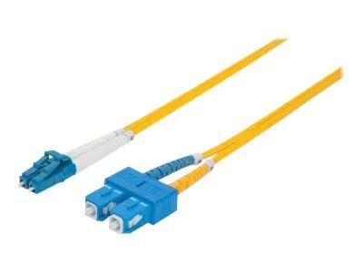Intellinet Fiber Optic Patch Cable, OS2, LC/SC, 1m, Yellow, Duplex, Single-Mode, 9/125 µm, LSZH, Fibre, Lifetime Warranty, Polybag - Patch-Kabel - SC Single-Modus (M)