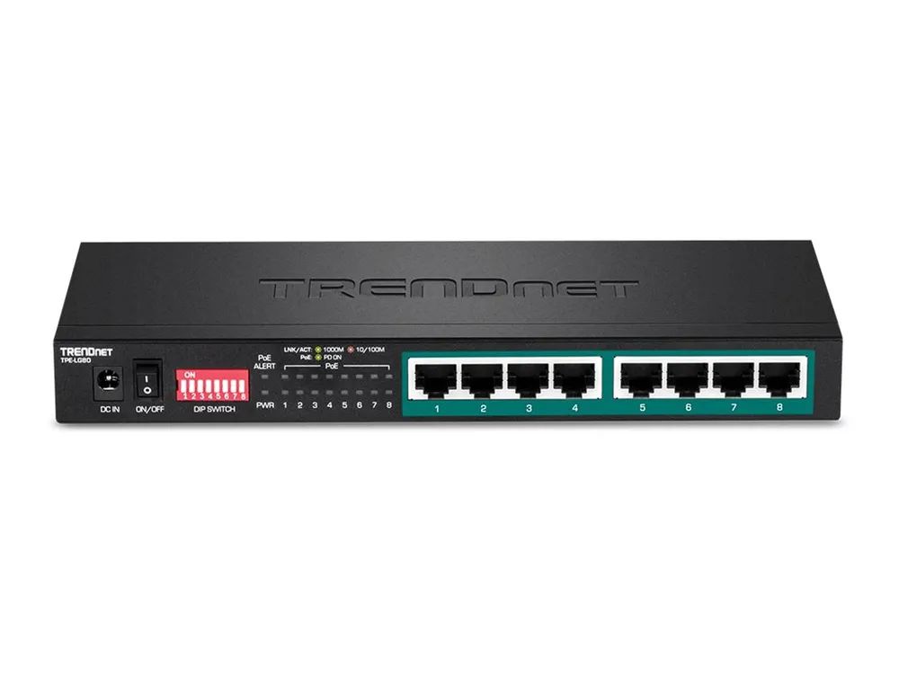 TRENDnet TPE LG80 - Switch - unmanaged - 8 x 10/100/1000 (PoE+)