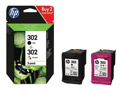 HP 302 - 2er-Pack - Schwarz, Farbe (Cyan, Magenta, Gelb)