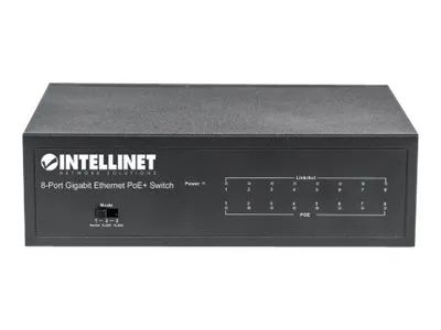 Intellinet 8-Port Gigabit Ethernet PoE+ Switch, IEEE 802.3at/af Power over Ethernet (PoE+/PoE)