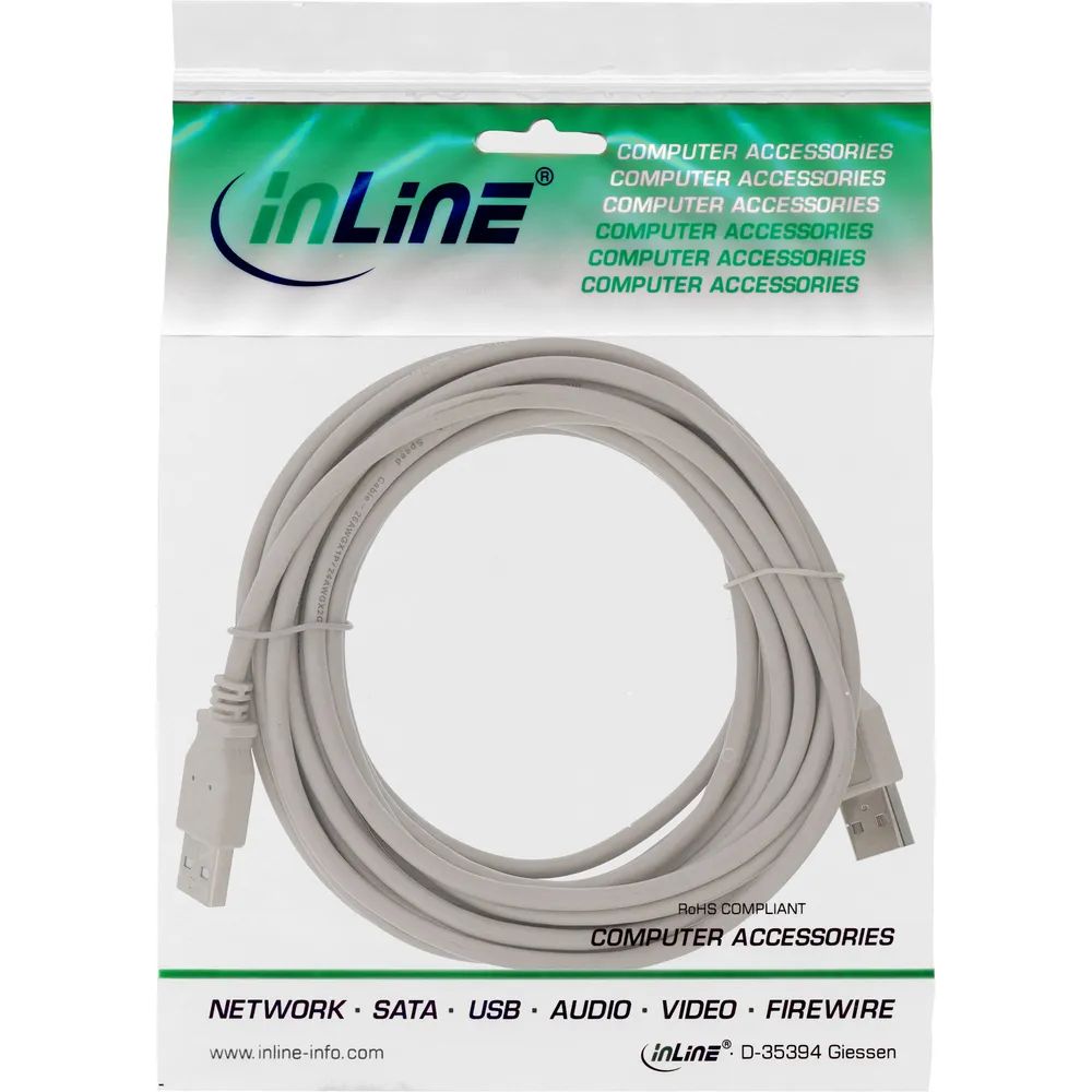 InLine USB 2.0 Kabel - A an A - beige - 3m