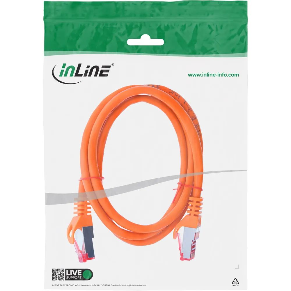 InLine Patchkabel - S/FTP (PiMf) - Cat.6 - 250MHz - PVC - Kupfer - orange - 1,5m