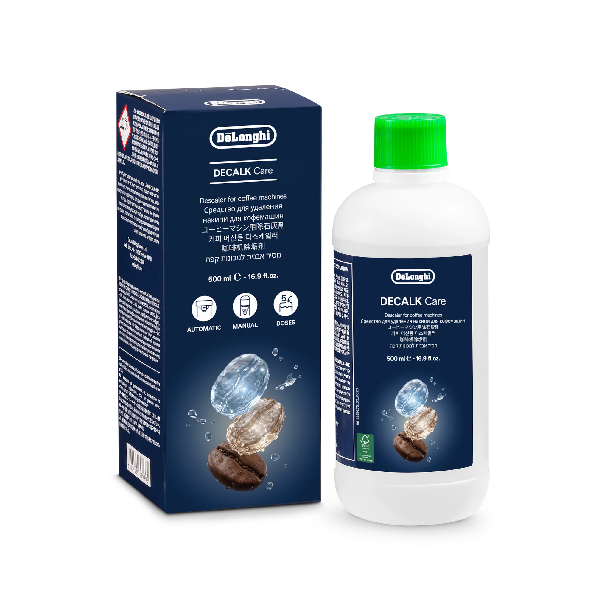 De'Longhi DLSC500 Decalk Care Entkalker, 500 ml, Flasche für 5 Anwendungen