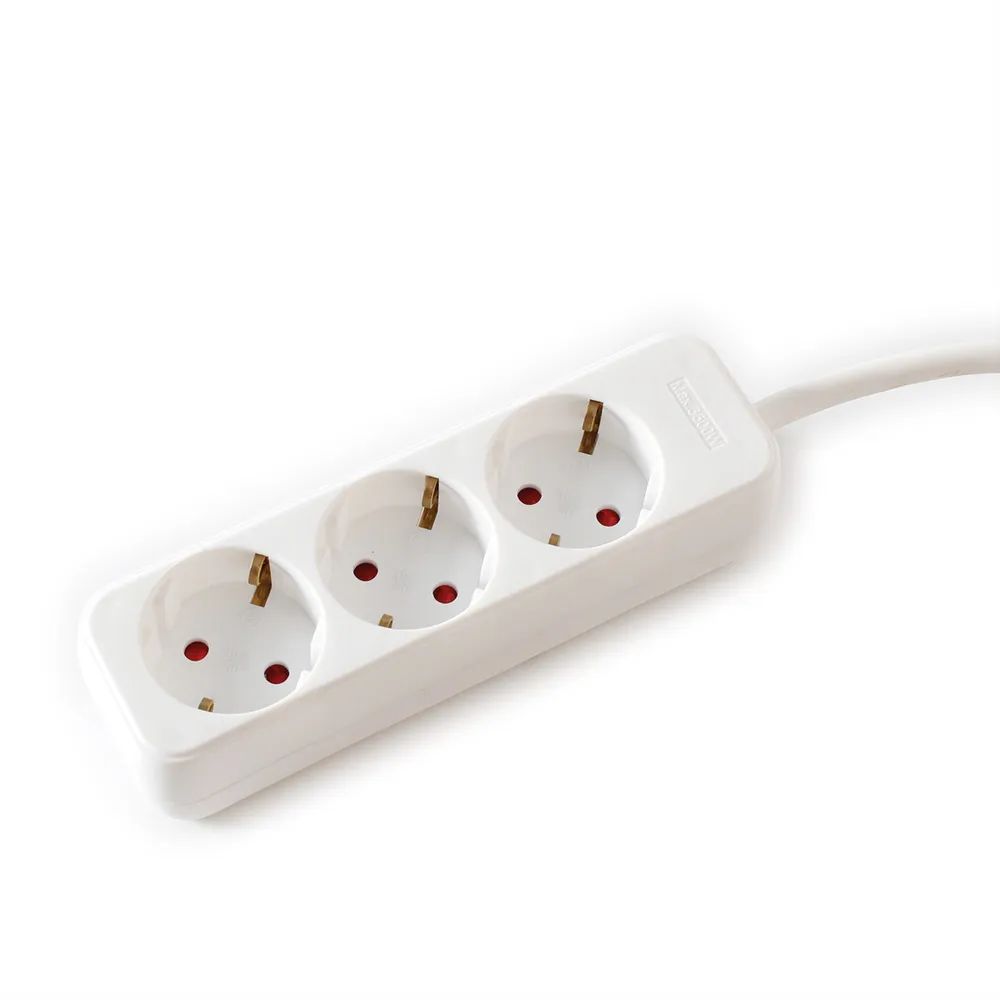 VALUE 3-fach Steckdosenleiste ohne Schalter, weiß, 1,5 m