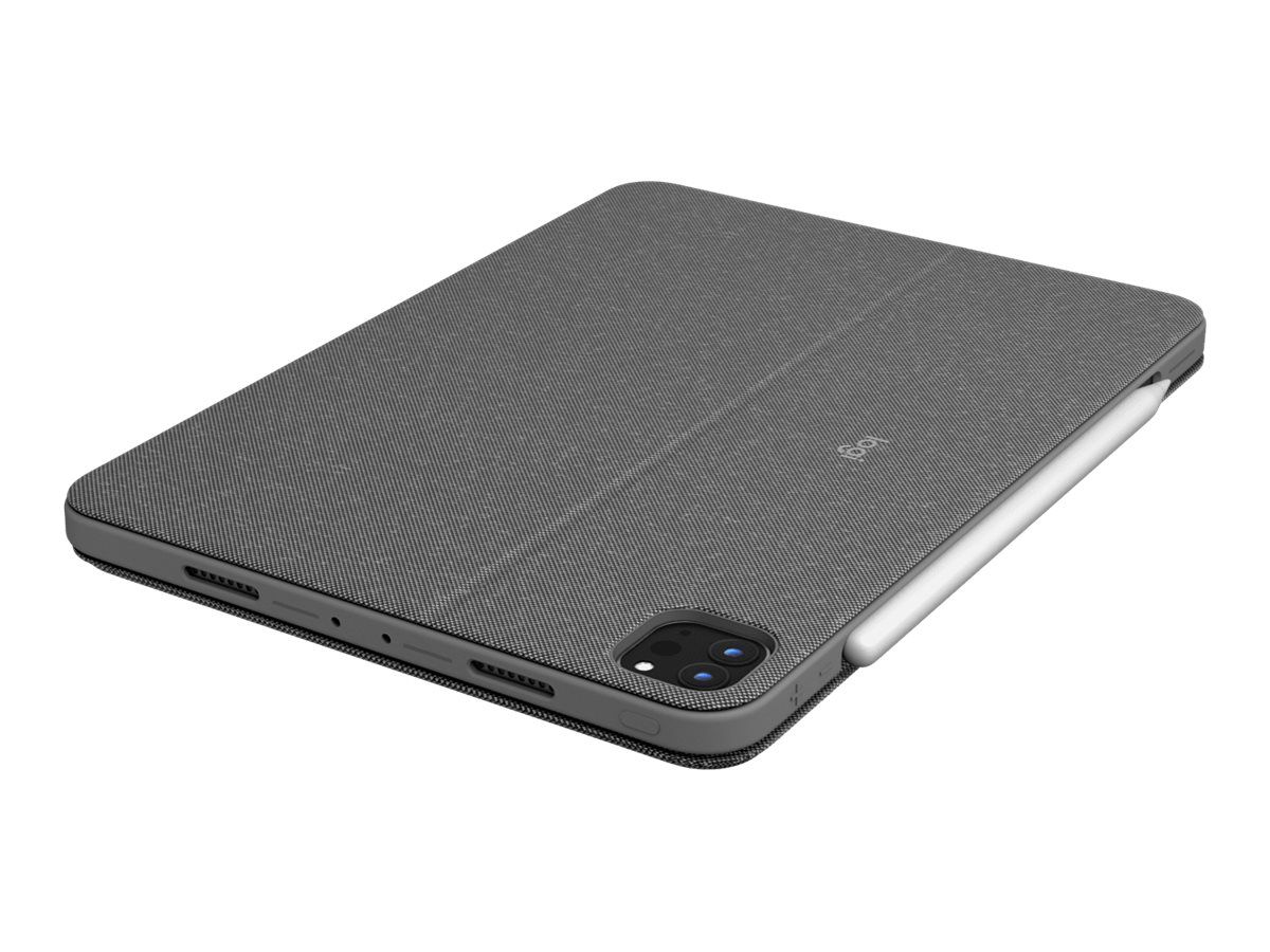 Logitech Combo Touch - Tastatur und Foliohülle - mit Trackpad - hintergrundbeleuchtet - Apple Smart connector - QWERTZ - Schweiz - Oxford Gray - für Apple 12.9-inch iPad Pro (5. Generation)