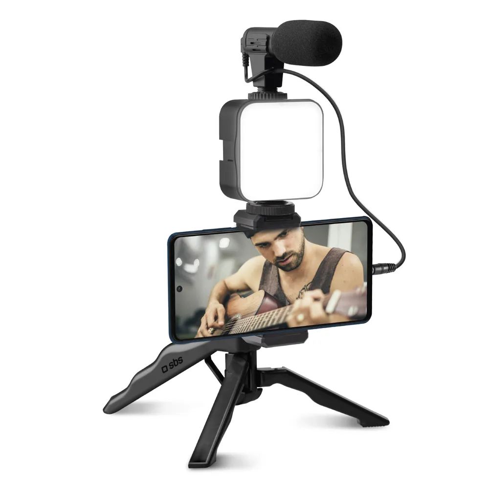 SBS Kit für Live-Streaming, Stativ, Licht und Mikrofon