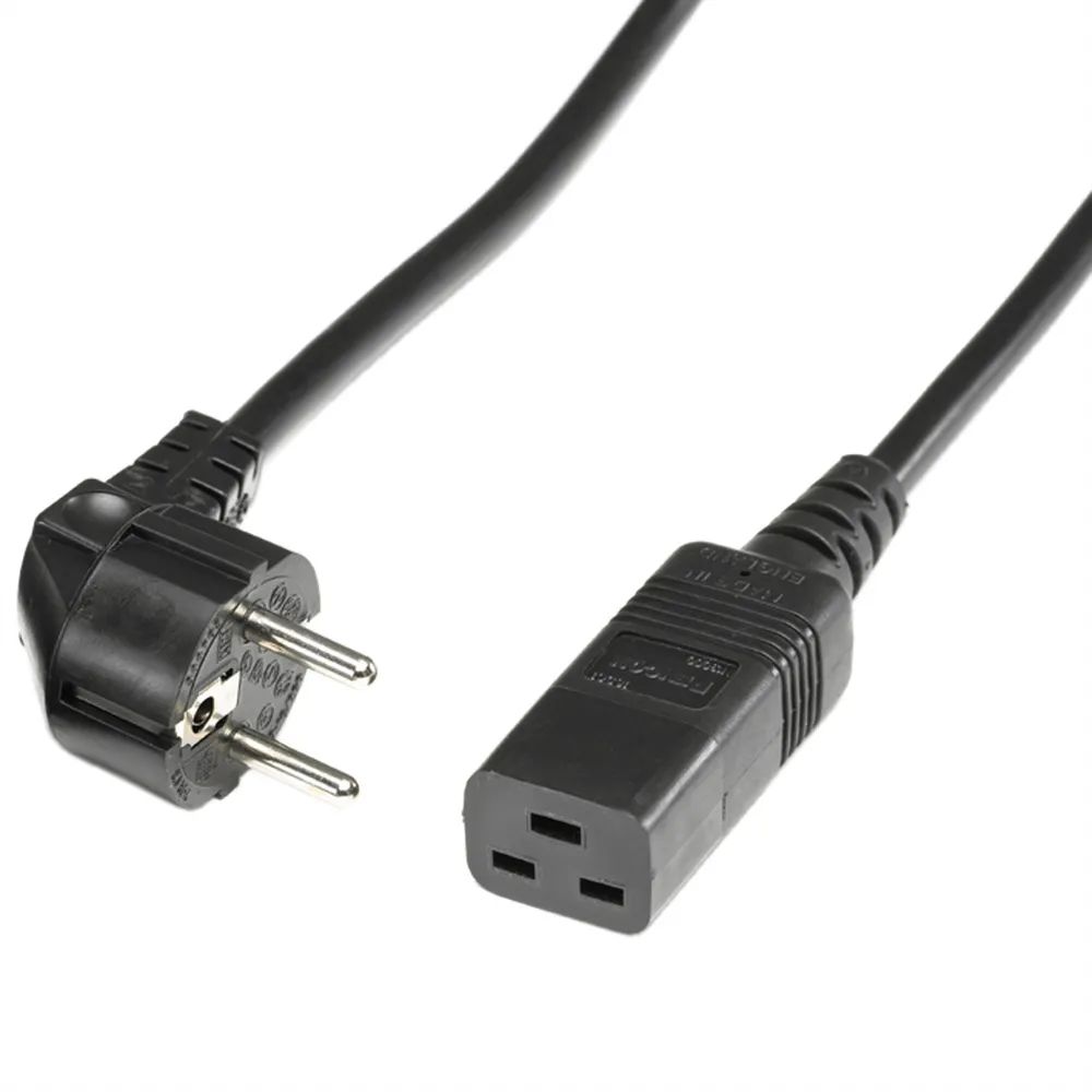 BACHMANN Netzkabel Schutzkontakt - IEC320-C19 16A/250V, schwarz, 0,5 m