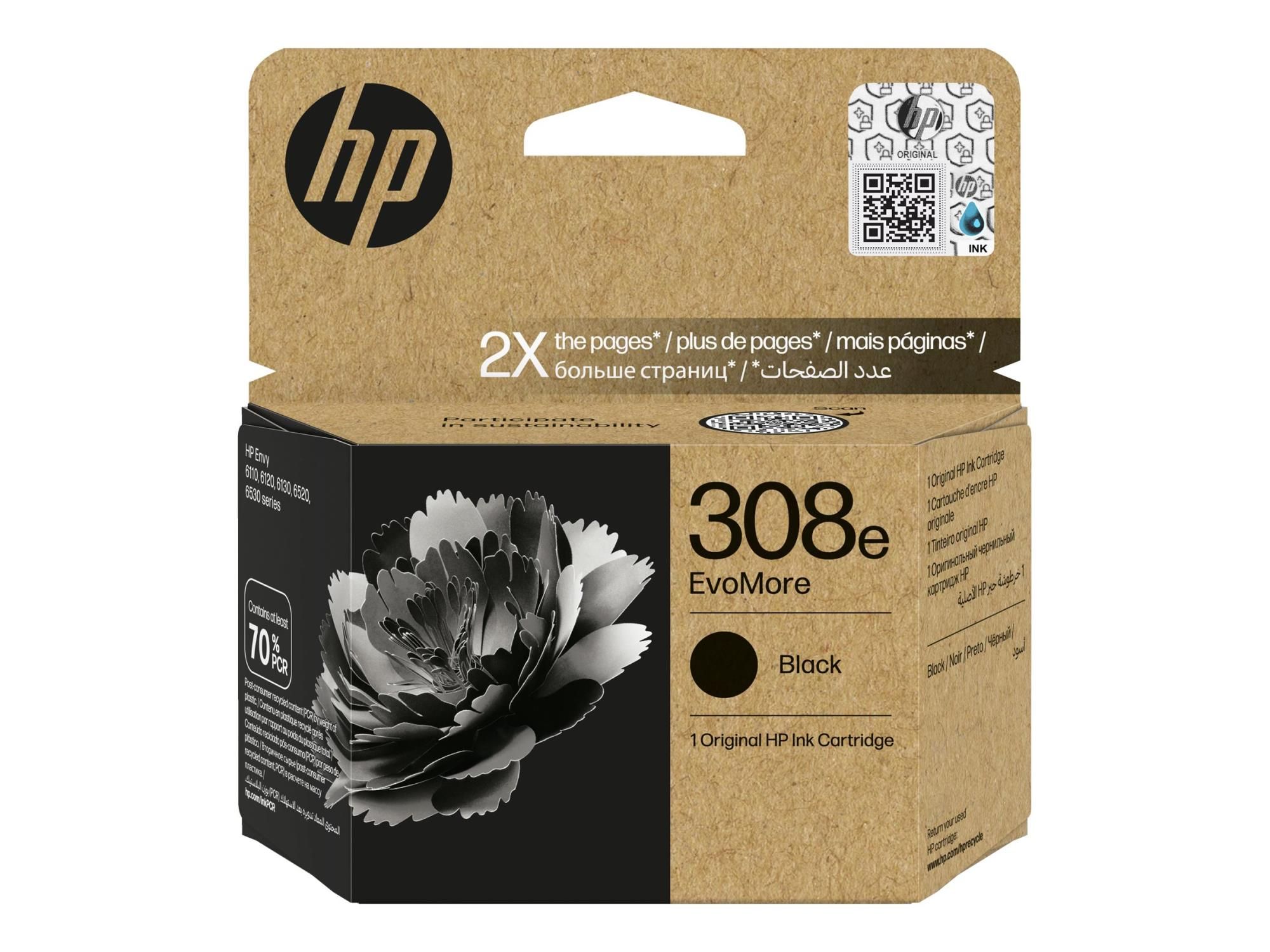 HP 308e EvoMore - Schwarz - original - Box - Tintenpatrone