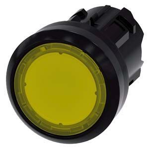 SIEMENS EP Leuchtdrucktaster 22mm Kunststoff schwarz, Druckknopf gelb