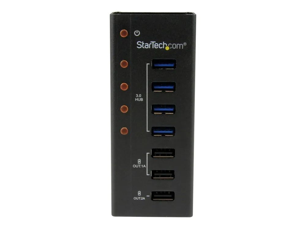 StarTech.com 4 Port USB 3.0 Hub plus 3 Ladeanschlüsse (2x 1A & 1x 2A)