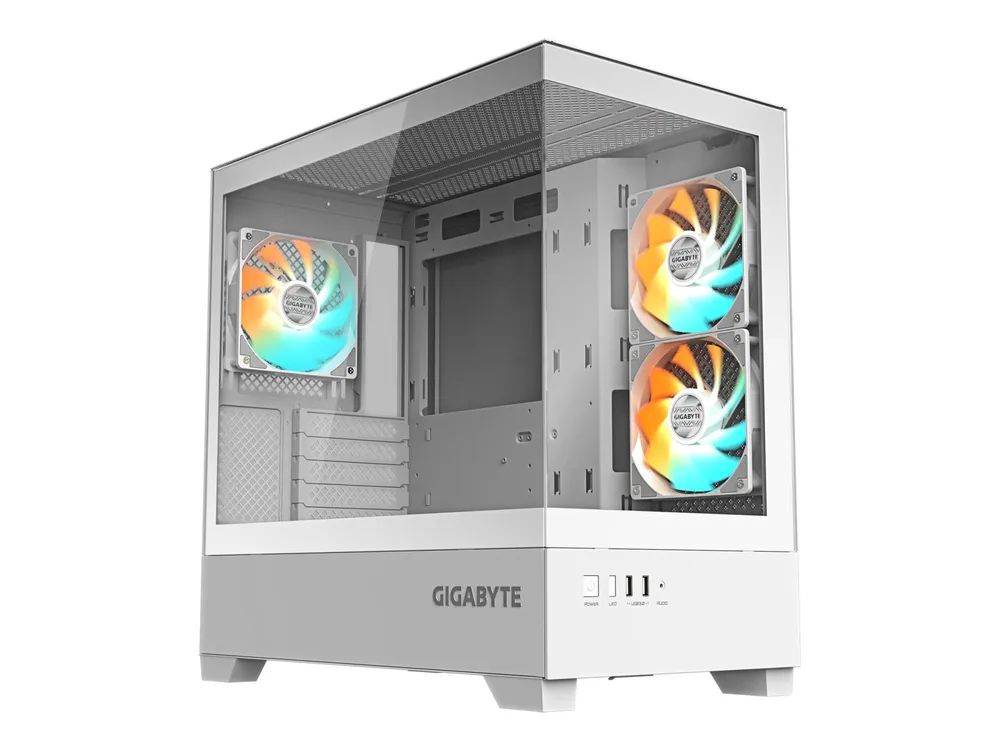 Gigabyte C201 PANORAMIC ICE - Mid tower - micro ATX - Seitenteil mit Fenster (gehärtetes Glas)