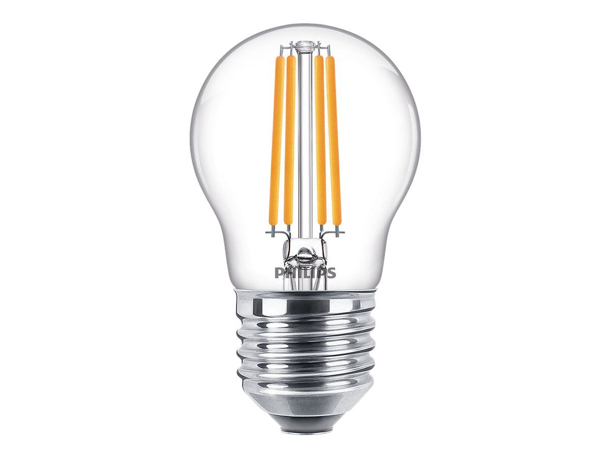 Signify Philips - Glühbirne mit LED-Filament - Form: P45 - klar Finish - E27 - 6.5 W (Entsprechung 60 W)