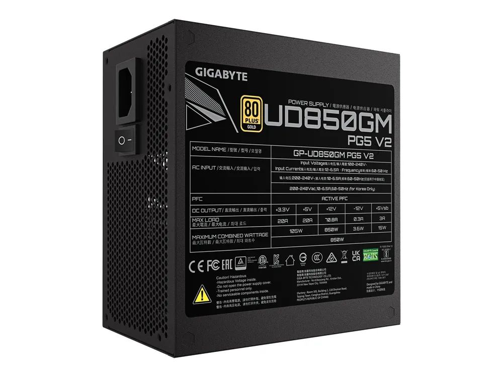 Gigabyte UD850GM PG5 V2 - Netzteil (intern) - ATX12V 3.1/ EPS12V