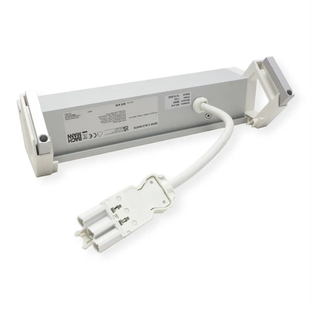 BACHMANN DESK2 ALU WHITE 2xUTE 1xUSB A/C 22W 1xSchalter 0,2m