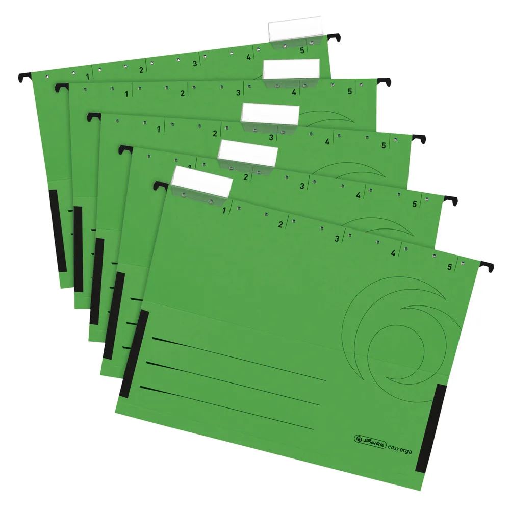 herlitz Hängetasche, A4, grün, 5er-Packung