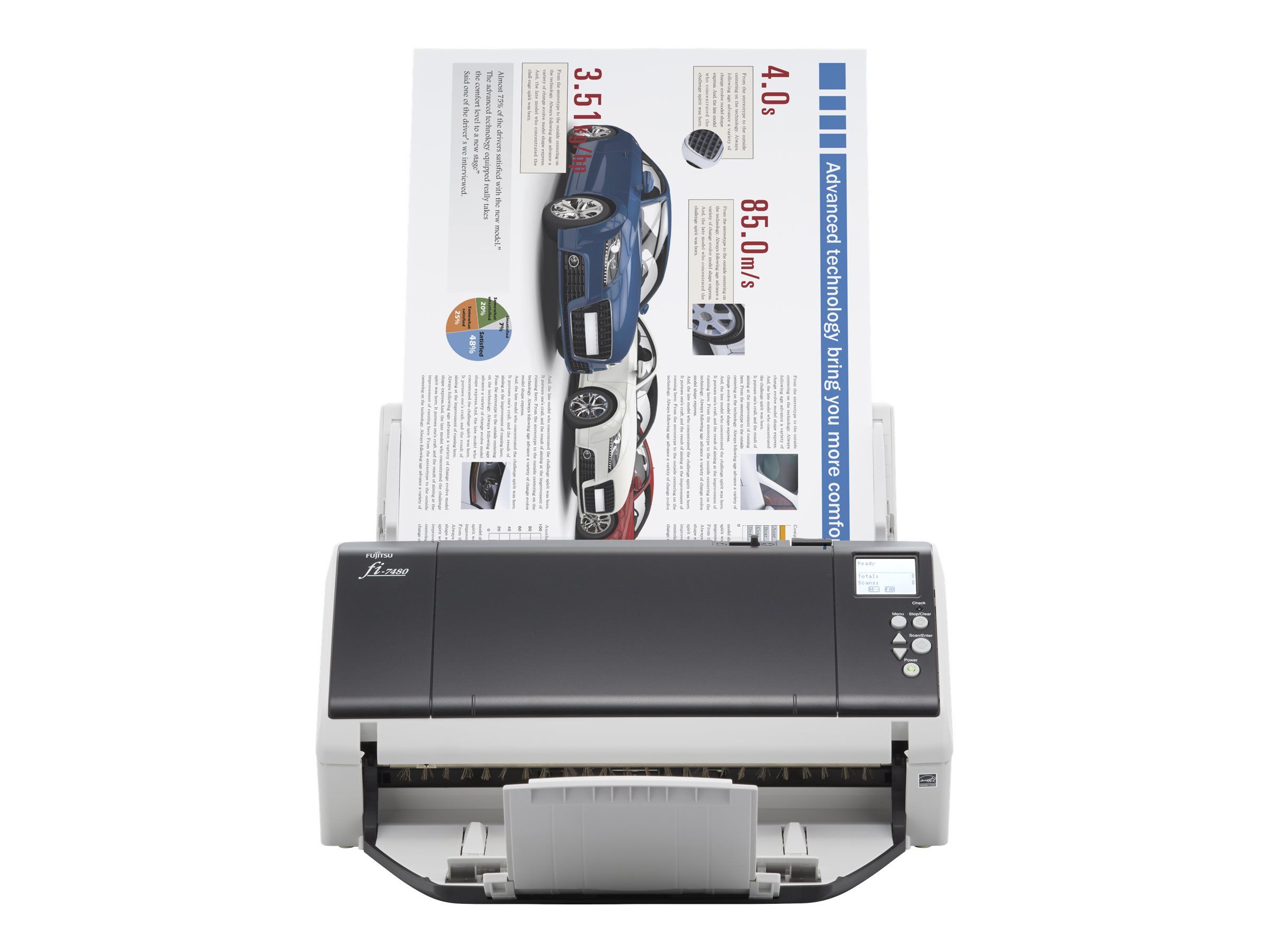Fujitsu fi-7480 - Dokumentenscanner - Dual CCD - Duplex - 304.8 x 431.8 mm - 600 dpi x 600 dpi - bis zu 80 Seiten/Min. (einfarbig)