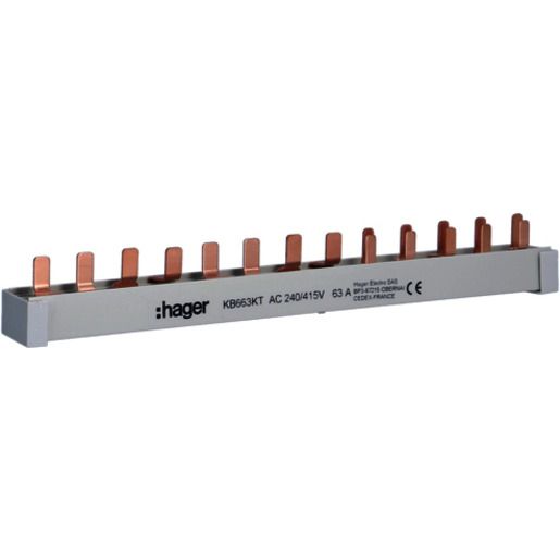 Hager KAMMSCHIENE 4P 63A 10MM² 13M / HAGER KB663KT