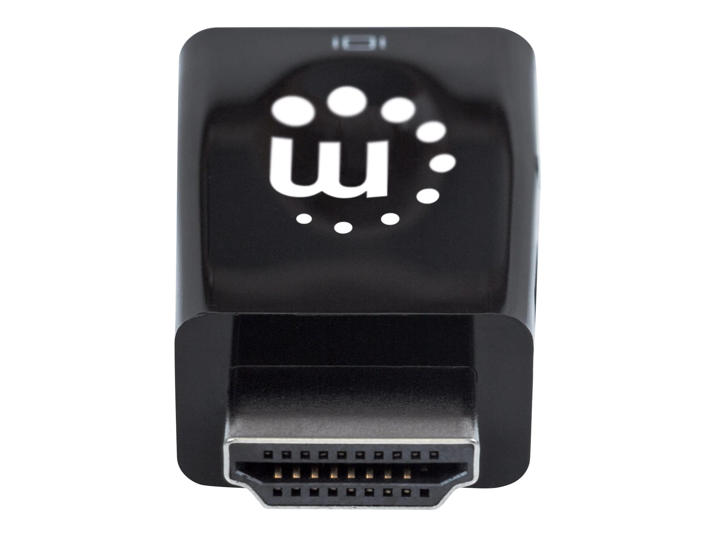 Manhattan HDMI auf VGA-Mikrokonverter, HDMI-Stecker auf VGA-Buchse mit Audio, optionaler USB Micro B-Stromport, schwarz - Videoadapter - HDMI männlich zu HD-15 (VGA)