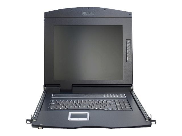 DIGITUS 17" LCD KVM Konsole, 8-Port VGA, deutsche Tastatur
