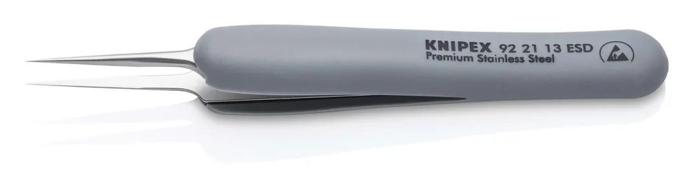 KNIPEX Präzisionspinzette mit gummiertem Griff ESD gummierter Griff 112 mm