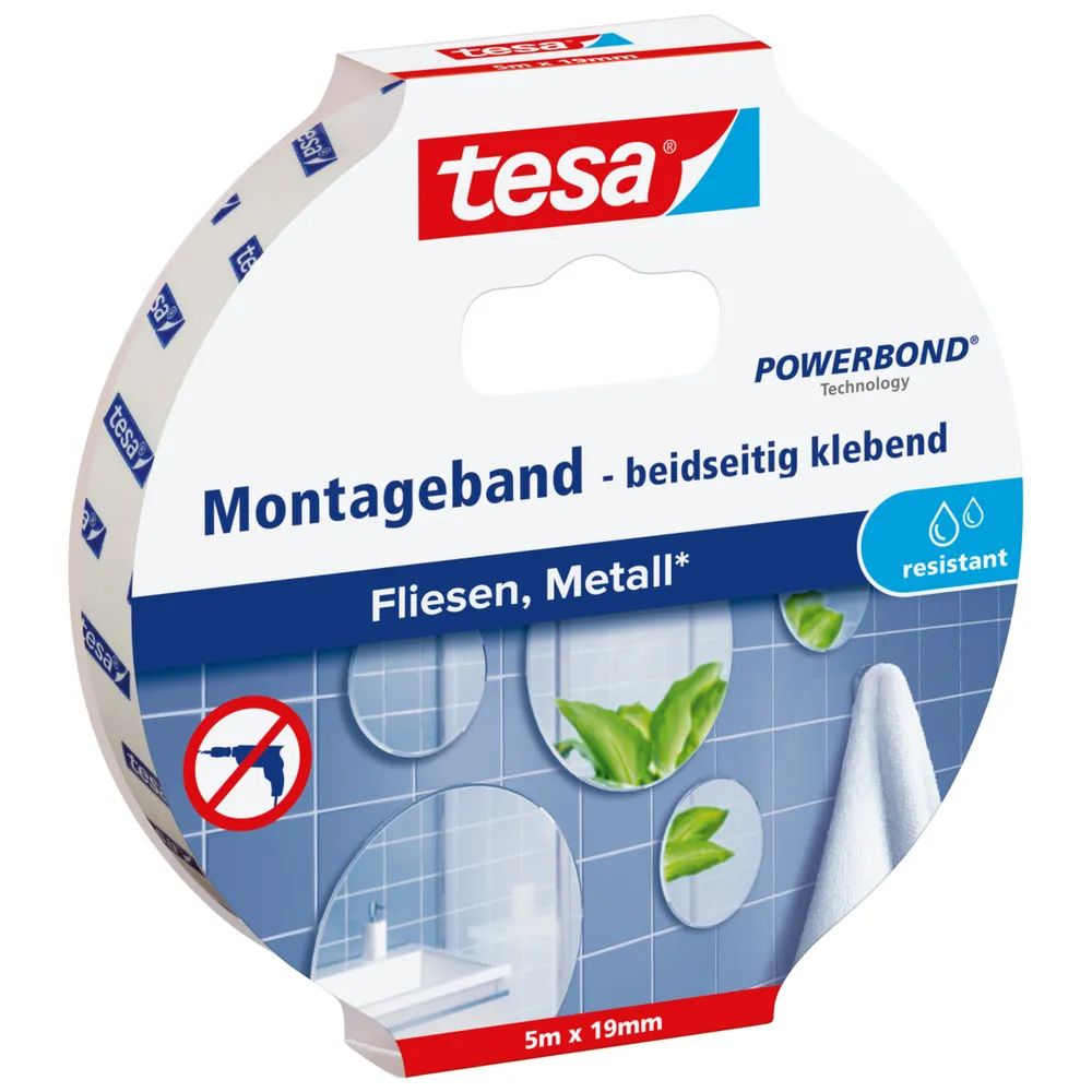 tesa® Montageband Wasserresistent 5 m x 19 mm 