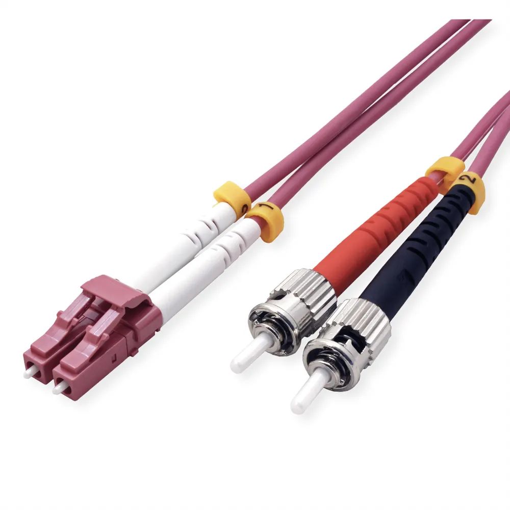 VALUE LWL-Kabel 50/125µm OM4, LC/ST, violett, 0,5 m