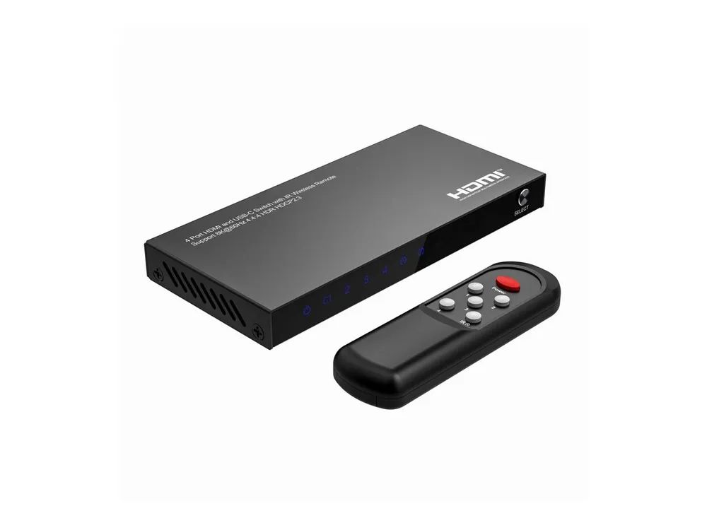 MicroConnect 8Ka60Hz USB-C and HDMI Switch 4x1 HDCP 2.3 w/Remote - USB Typ C