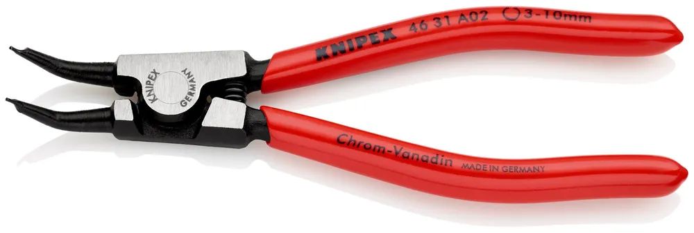 KNIPEX Sicherungsringzange für Außenringe auf Wellen 45° gewinkelt mit Kunststoff überzogen schwarz atramentiert 130 mm