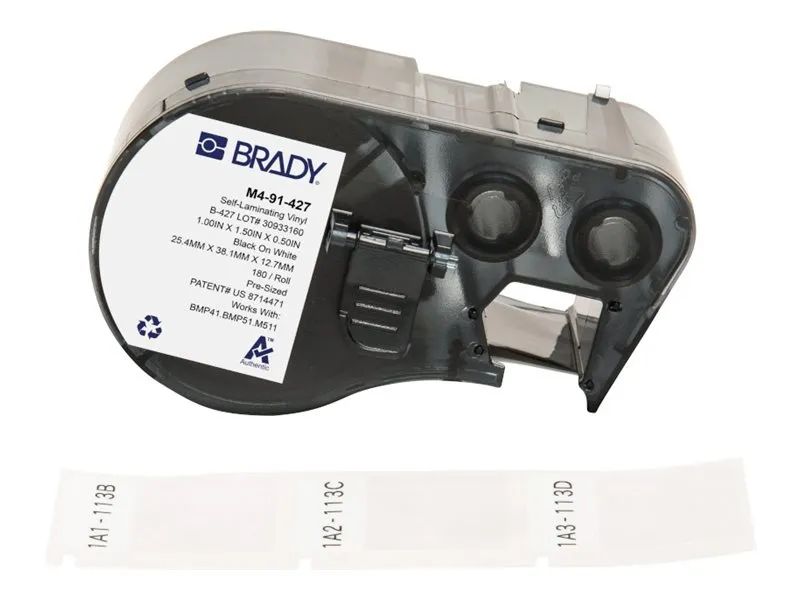 Brady Corporation Brady B-427 - Vinyl - matt - permanenter Acrylklebstoff - weiß - 25.4 x 38.1 mm 180 Etikett(en) (1 Rolle(n)
