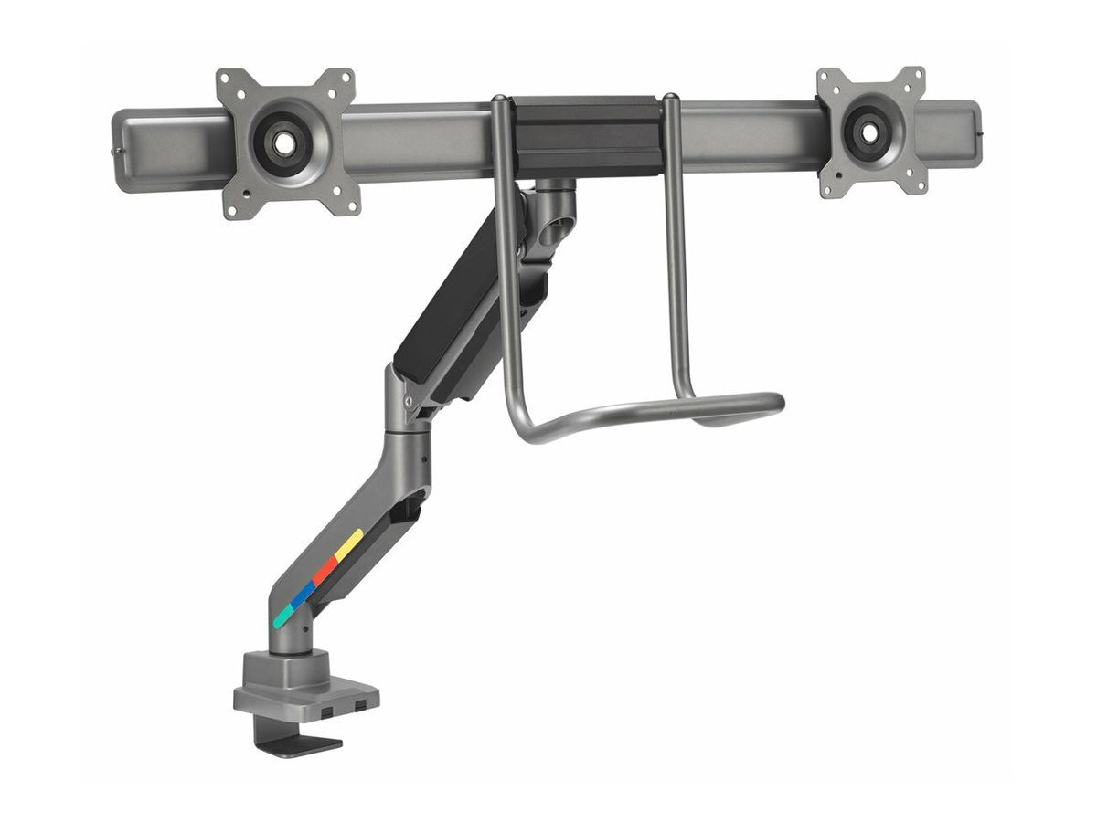 Kensington SmartFit - Befestigungskit (Querstange, Griff, horizontale Schiene) - einstellbarer Arm - für 2 Monitore - Gasdruckfeder - Aluminium, Kunststoff, Stahl - Space-grau - Bildschirmgröße: 81.3 cm (32")