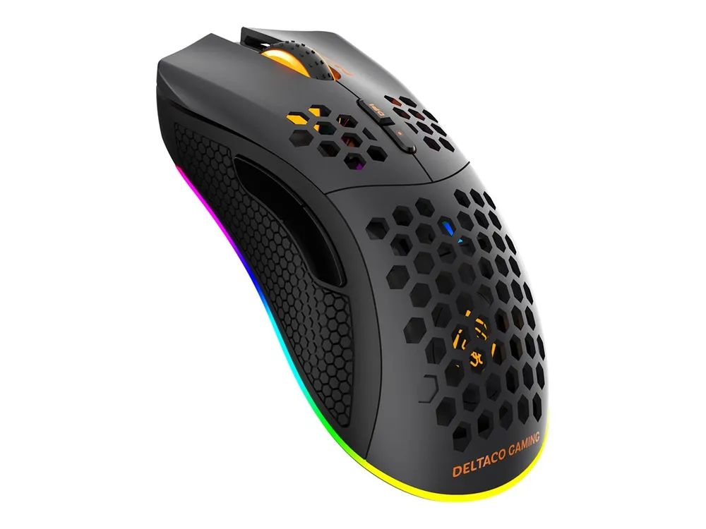Deltaco GAMING DM220 - Maus - 7 Tasten - kabellos, kabelgebunden - 2.4 GHz - kabelloser Empfänger (USB)