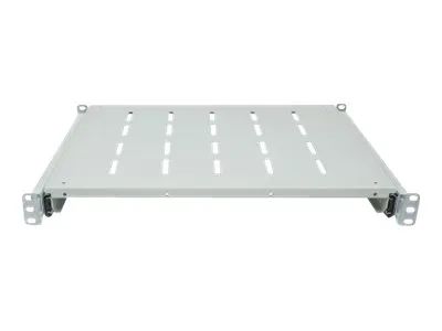 Intellinet 19" Ausziehbarer Fachboden, 1 HE, geeignet für Schränke mit 600 bis 800 mm Tiefe, Ablagefläche 350 mm Tiefe, grau - Rack - Regal - Grau, RAL 7035 - 1U - 48.3 cm (19")
