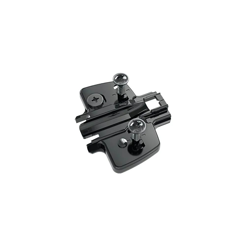 HETTICH Exzenter Kreuzmontageplatte asym, Spezialschraube, Distanz 5 mm schwarz
