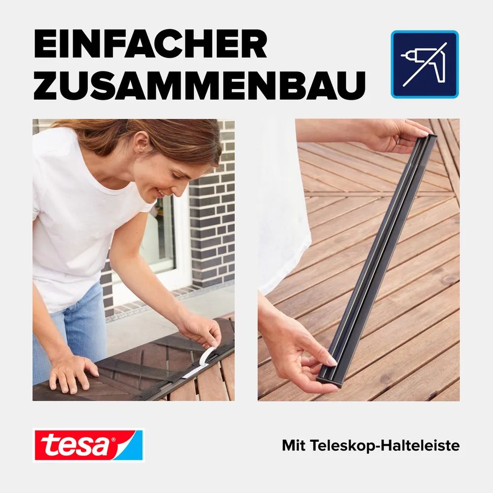 tesa® Insektenschutz Alu Lamellentür 1,20 × 2,50m, Balkon- u. Terrassentüren